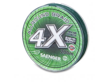 Saenger šňůra 4 X Allround Braid 200 m 0,38 mm zelená