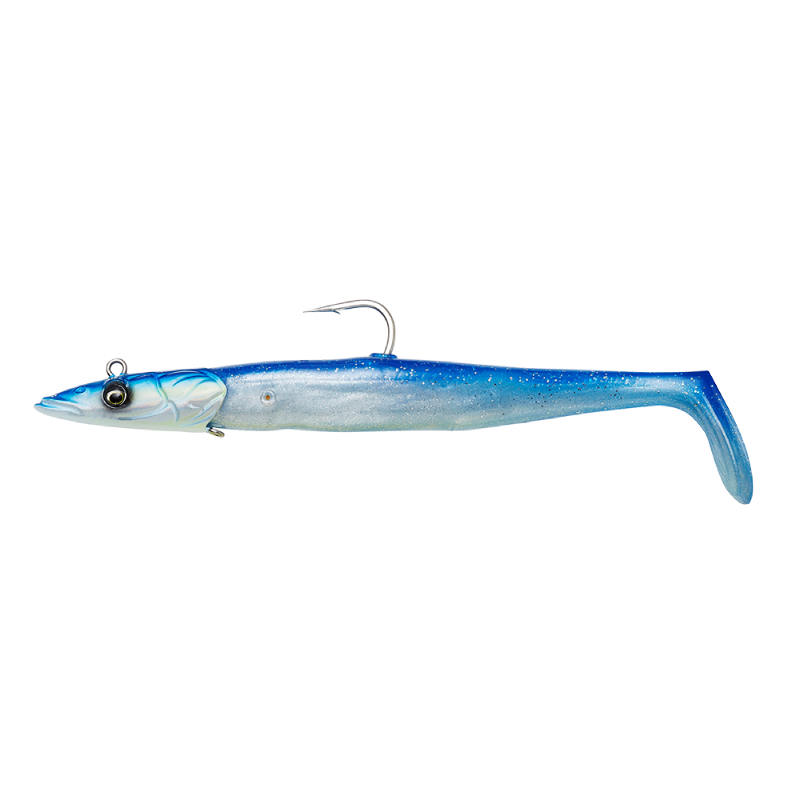 Savage Gear Gumová Nástraha Sandeel V2 Sinking Blue Pearl Silver 2+1 Varianta: 14 cm - 33 g