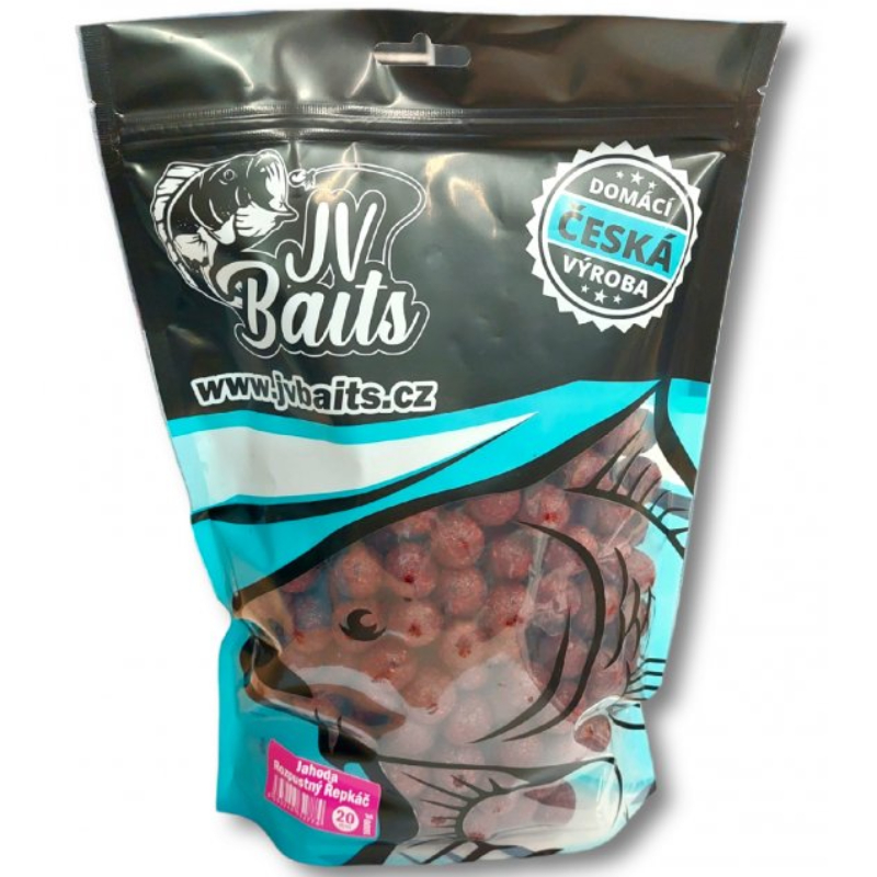 JV Baits Rozpustné Boilies Řepkáč Jahoda Velikost, gramáž: 20 mm , 250 g