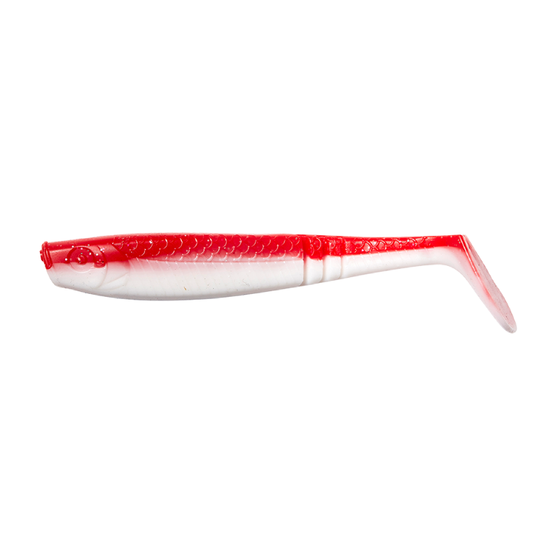 DAM Nástraha Shad Paddletail UV Red/White 8cm