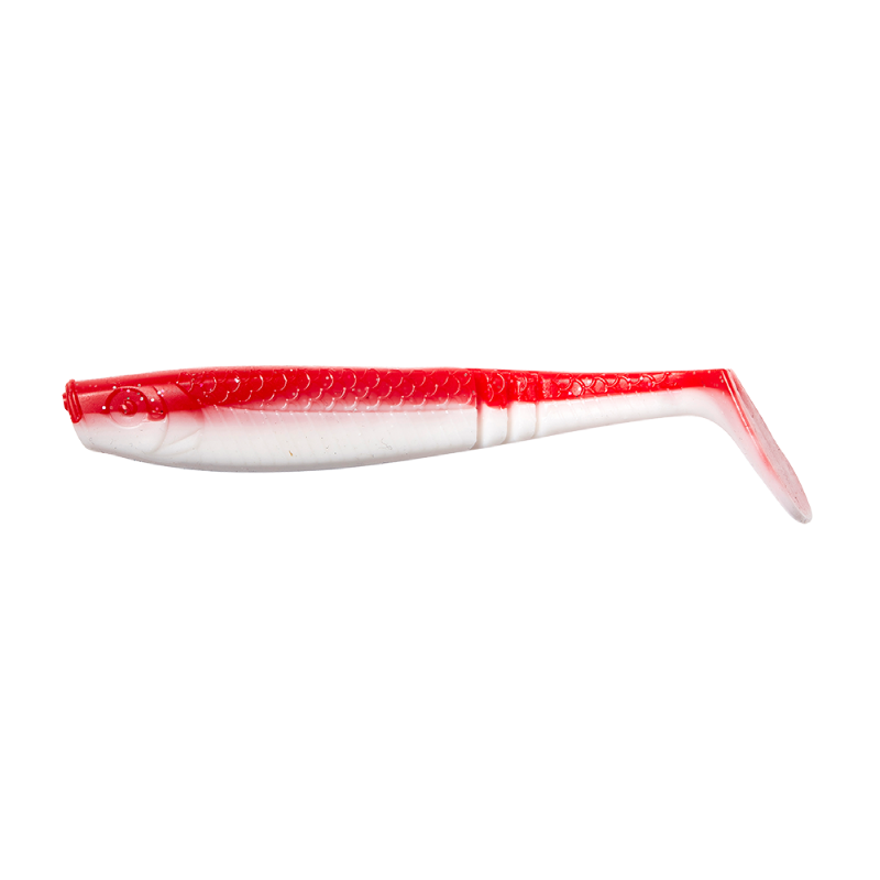 DAM Nástraha Shad Paddletail UV Red/White 10cm