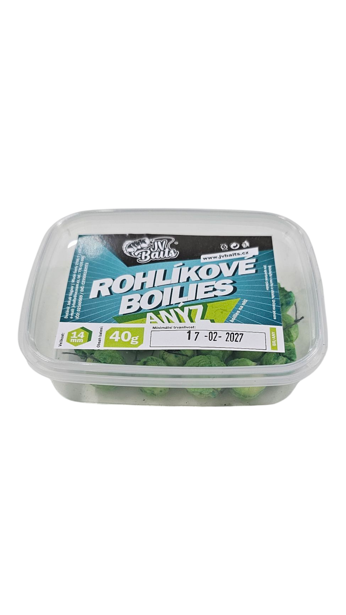 JV Baits Rohlíkové boilies 14 mm, 40 g Anýz