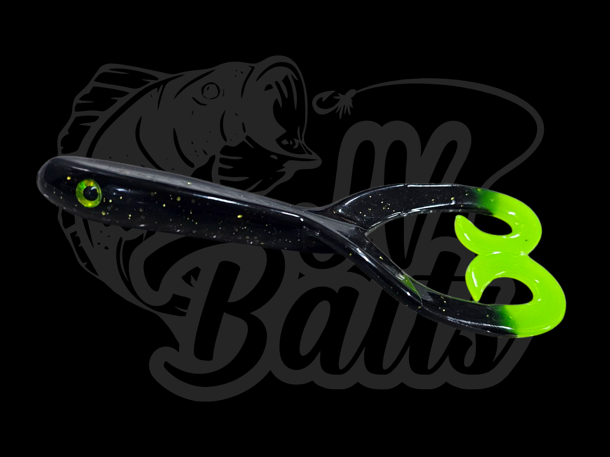 JV Baits Pike Double Slapper 17 cm Black Alien UV Tail