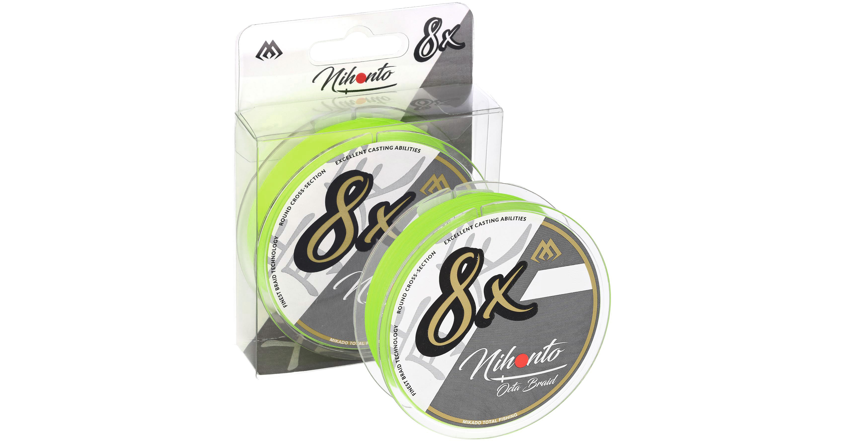 Pletená Šňůra Mikado Nihonto Octa Braid Fluo 150m Průměr,nosnost: 0,23mm/20,8kg
