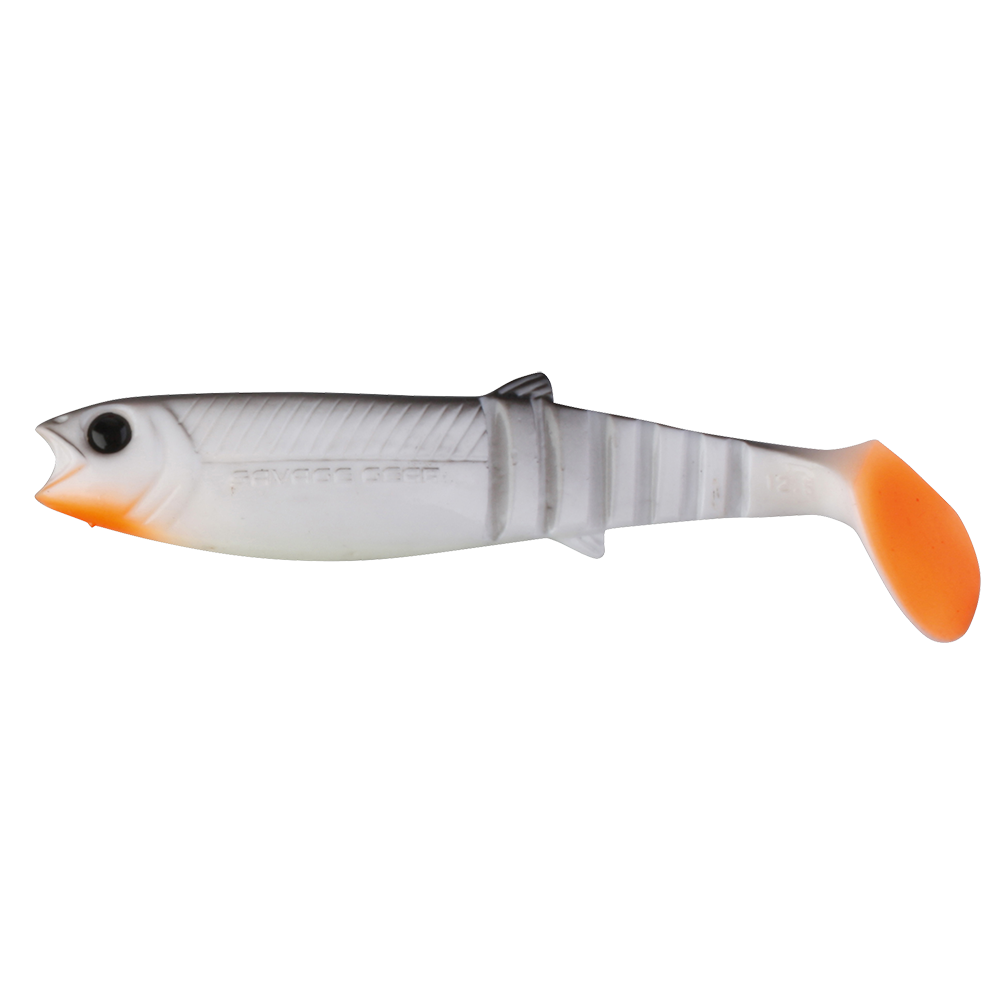 Savage gear Gumová nástraha lb cannibal shad Barva: WHITE/BLACK, Velikost: 8cm