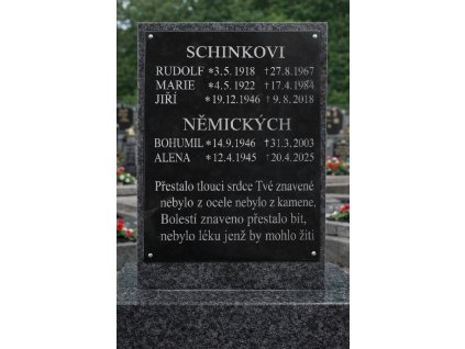 náhrobní deska s textem