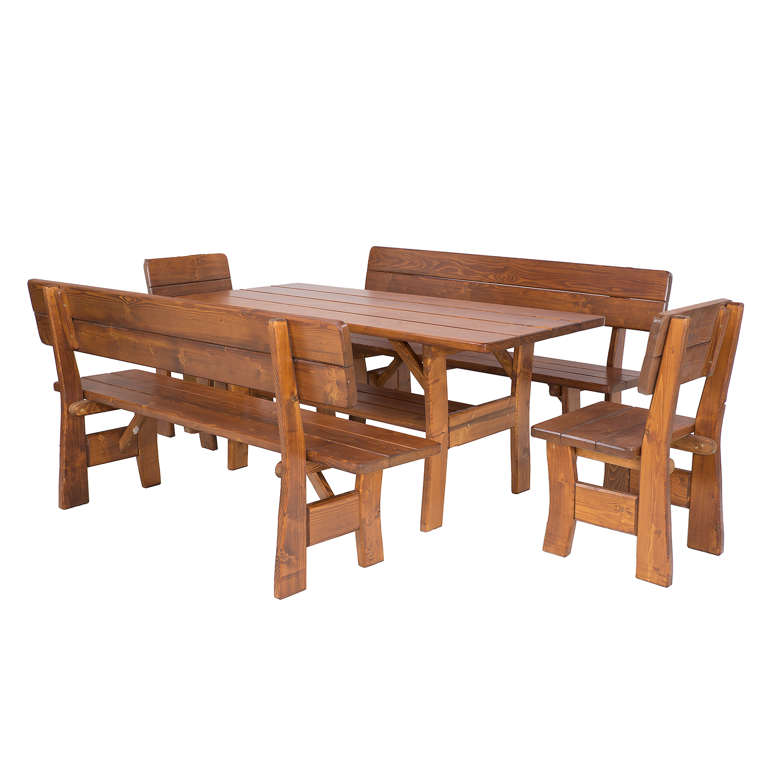 KDrew Zahradní set z masivního smrkového dřeva MO261 Barevné provedení: Ořech