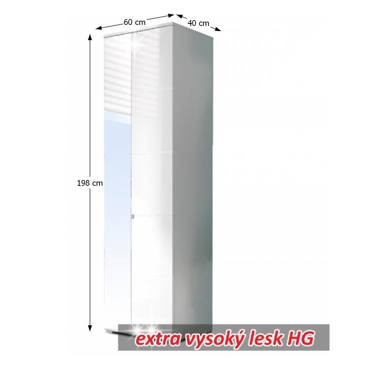 Ktk Space Šířka: Šatní skříń se zrcadlem