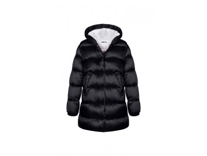 Kabát dívčí nylonový Puffa podšitý microfleecem, Minoti, 12COAT 2, černá