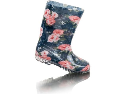Dívčí holínky PVC - potisk rose, Pidilidi, PL0090, Holka