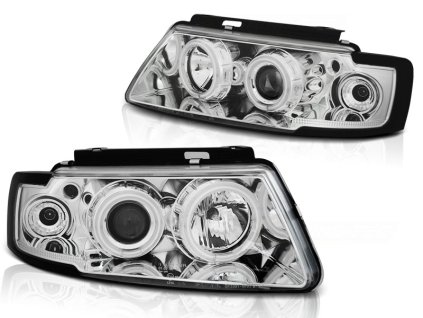 Přední světla VW PASSAT B5 3B 11.96-08.00 ANGEL EYES CCFL CHROMOVÉ