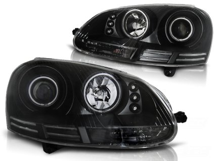 Přední světla VW GOLF 5 10.03-09 ANGEL EYES CCFL ČERNÉ