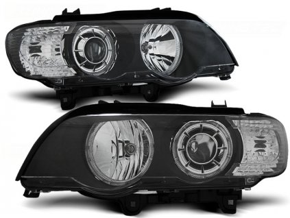 Přední světla BMW X5 E53 09.99-10.03 LED ANGEL EYES XENON černé