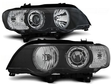 Přední světla BMW X5 E53 09.99-10.03 LED ANGEL EYES černé