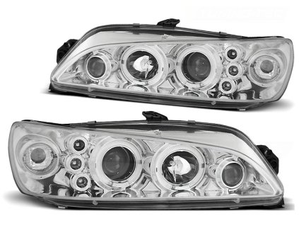 Přední světla PEUGEOT 306 1997-2001 ANGEL EYES CHROMOVÉ