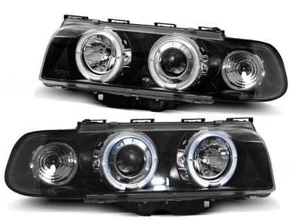Přední světla BMW E38 06.94 - 08.98 ANGEL EYES černé