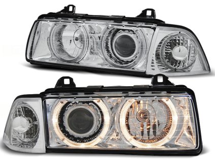 Přední světla BMW E36 12.90-08.99 ANGEL EYES CHROMOVÉ SEDAN/TOURING