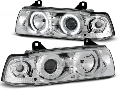Přední světla BMW E36 12.90-08.99 ANGEL EYES CHROMOVÉ