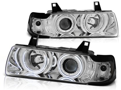 Přední světla BMW E36 12.90-08.99 ANGEL EYES CCFL CHROMOVÉ