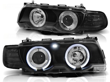 Přední světla BMW E38 09.98-07.01 ANGEL EYES ČERNÉ XENON