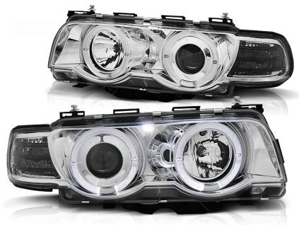 Přední světla BMW E38 09.98-07.01 ANGEL EYES CHROMOVÉ XENON