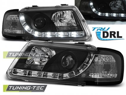 Přední světla s denním svícením AUDI A3 8L 08/1996-08/2000 TRU DRL ČERNÉ
