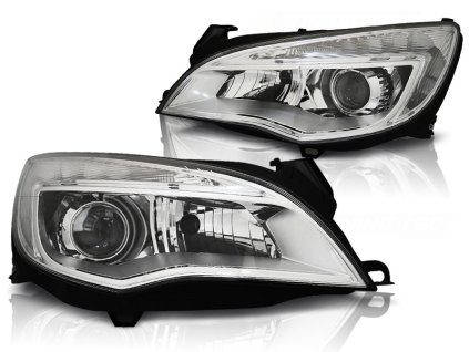 Přední světla s denním svícením OPEL ASTRA J 10- TRU DRL CHROMOVÉ
