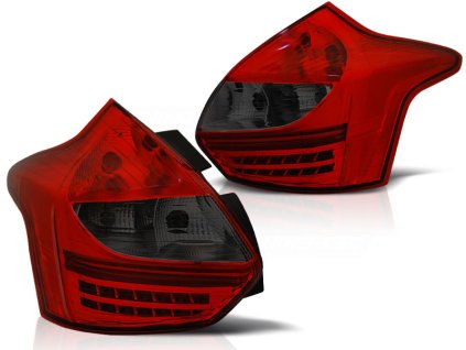 Zadní světla FORD FOCUS 3, 2011-10.2014 HATCHBACK červeno-kouřové LED