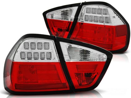 Zadní světla BMW E90 03.2005-08.2008 červeno-bílé LED BAR