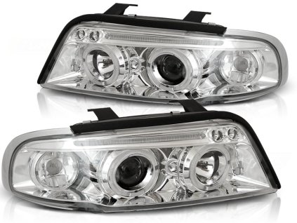 Přední světla,AUDI A4 11.94-12.98 ANGEL EYES chromové