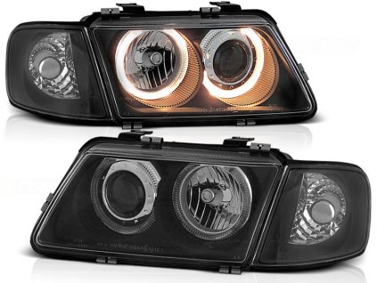Přední světla,AUDI A3 08/1996-08/2000 ANGEL EYES černé