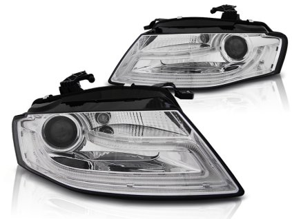 Přední světla,AUDI A4 B8 04.08-11 TRU DRL chromové HID XENON