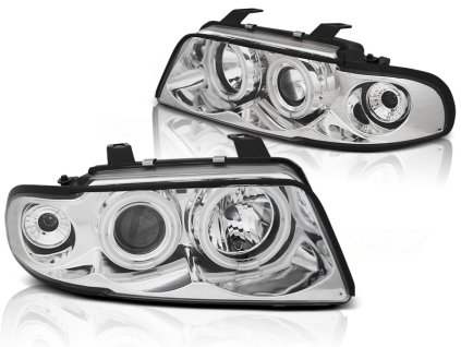 Přední světla,AUDI A4 11.94-12.98 ANGEL EYES CCFL chromové
