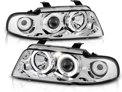 Přední světla,AUDI A4 11.94-12.98 ANGEL EYES chromové
