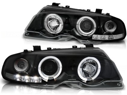 Přední světla,BMW E46 04.99-03.03 COUPE ANGEL EYES černé
