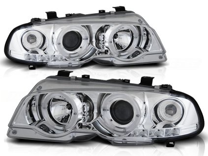 Přední světla,BMW E46 04.99-03.03 COUPE ANGEL EYES chromové