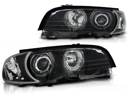 Přední světla,BMW E46 04.99-03.03 COUPE CABRIO ANGEL EYES CCFL černé