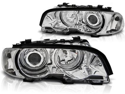 Přední světla,BMW E46 04.99-03.03 COUPE CABRIO ANGEL EYES chromové CCFL