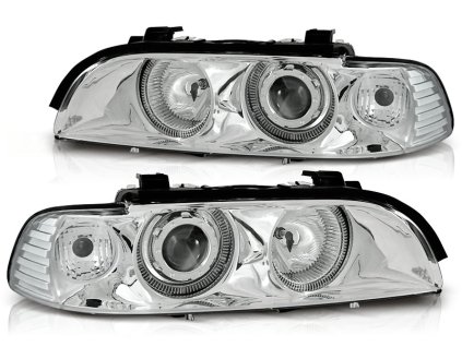 Přední světla,BMW E39 09.95-06.03 ANGEL EYES chromové