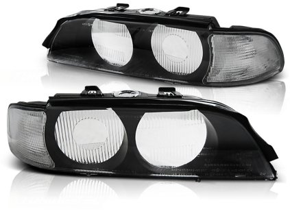 Přední kryty světel,BMW E39 95-00 D2S černo-bílé