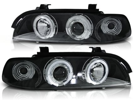 Přední světla,BMW E39 09.95-06.03 ANGEL EYES černé