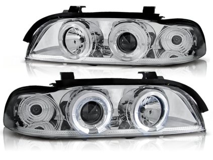 Přední světla,BMW E39 09.95-05.03 ANGEL EYES chromové