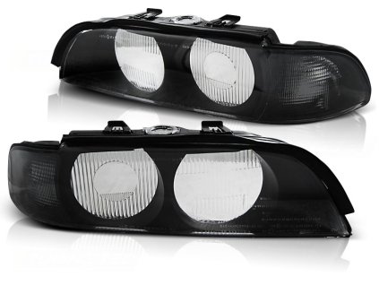 Přední kryty světel ,BMW E39 95-00 D2S černo-kouřové