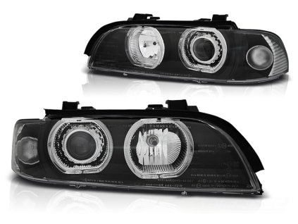 Přední světla,BMW E39 09.95-06.03 ANGEL EYES LED D2S/H7 černé
