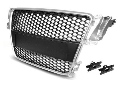 Přední maska Audi A5 2007-06.2011 RS Style, stříbrná