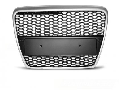 Přední maska bez znaku AUDI A6 C6 RS-TYPE 2004-2008 matná stříbrná