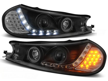 Přední světla FORD MONDEO 10.96-08.00 DAYLIGHT ČERNÉ LED BLINKR