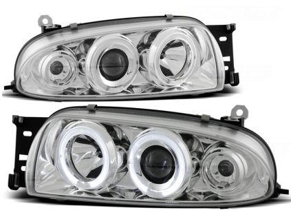 Přední světla FORD FIESTA MK4 10.95-08.99 ANGEL EYES CHROMOVÉ