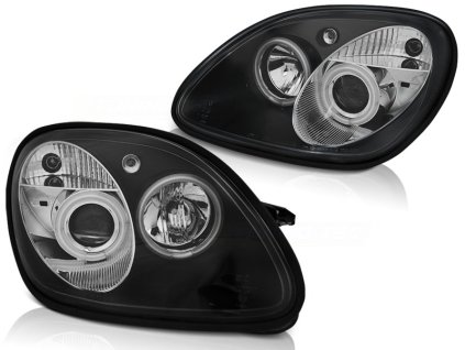 Přední světla MERCEDES R170 SLK 04.96-04 ANGEL EYES ČERNÉ
