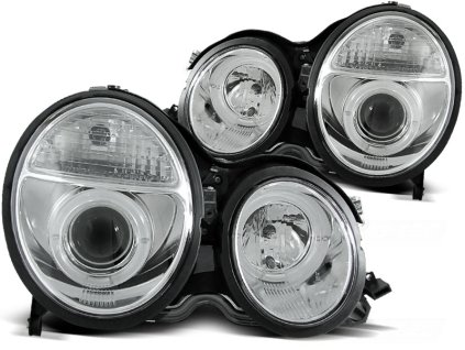 Přední světla MERCEDES W210 E-KLASA 06.99-02 ANGEL EYES CHROMOVÉ